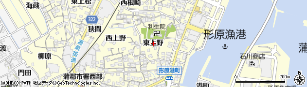 愛知県蒲郡市形原町東上野周辺の地図