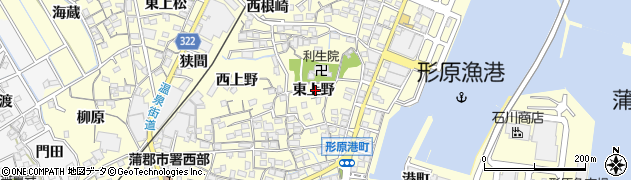 愛知県蒲郡市形原町東上野25周辺の地図