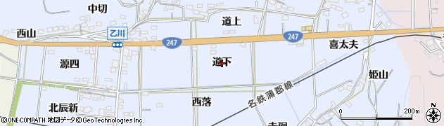 愛知県西尾市吉良町乙川（道下）周辺の地図