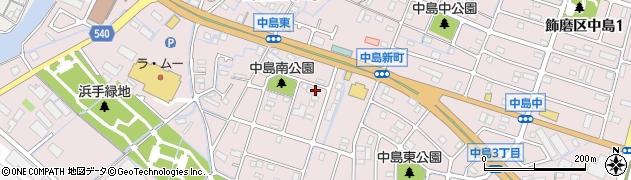 兵庫県姫路市飾磨区中島3114周辺の地図