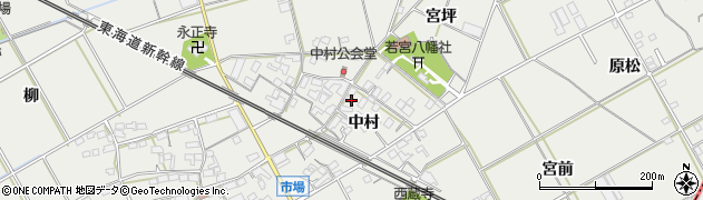 愛知県豊川市伊奈町中村周辺の地図