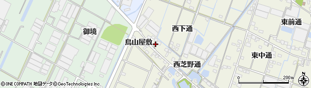 愛知県西尾市一色町酒手島西芝野通4周辺の地図