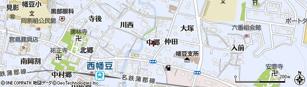 愛知県西尾市西幡豆町中郷周辺の地図