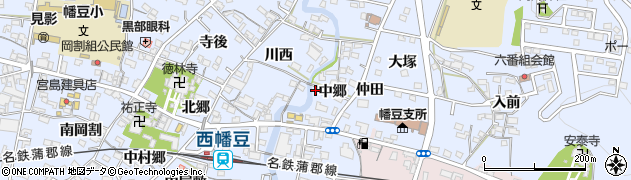 愛知県西尾市西幡豆町中郷12周辺の地図