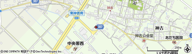 加古川東神吉郵便局周辺の地図