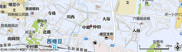 愛知県西尾市西幡豆町中郷19周辺の地図