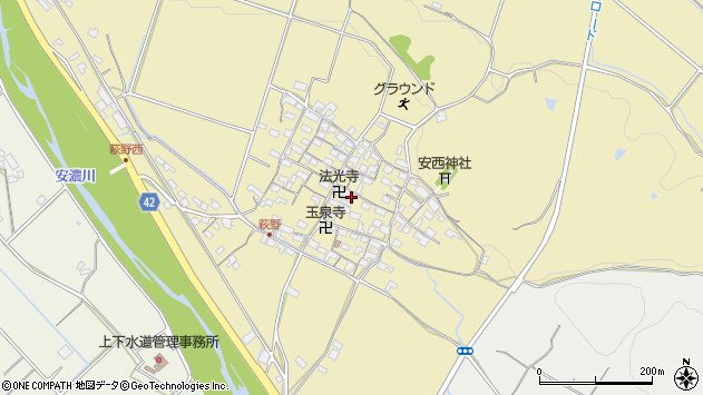 〒514-2214 三重県津市芸濃町萩野の地図