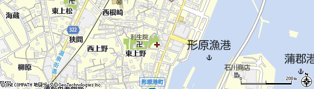 愛知県蒲郡市形原町東上野4周辺の地図
