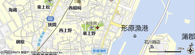 愛知県蒲郡市形原町東上野6周辺の地図