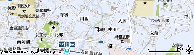 愛知県西尾市西幡豆町中郷15周辺の地図
