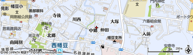 愛知県西尾市西幡豆町中郷20周辺の地図