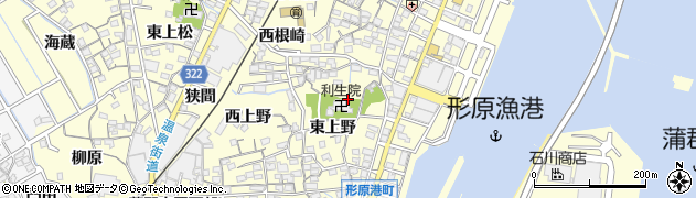 愛知県蒲郡市形原町東上野9周辺の地図