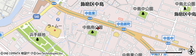 兵庫県姫路市飾磨区中島3133周辺の地図