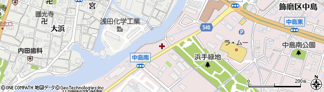 兵庫県姫路市飾磨区中島3031周辺の地図