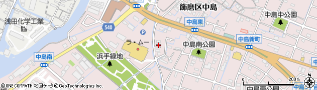 兵庫県姫路市飾磨区中島629周辺の地図