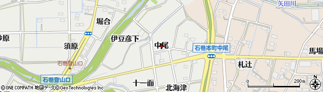 愛知県豊橋市石巻本町（中尾）周辺の地図