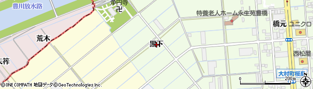 愛知県豊橋市大村町（黒下）周辺の地図