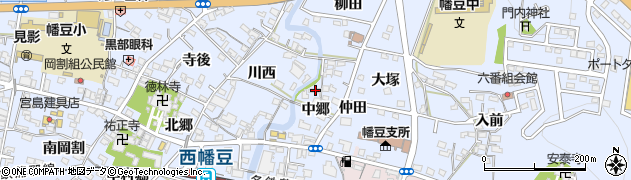 愛知県西尾市西幡豆町中郷22周辺の地図