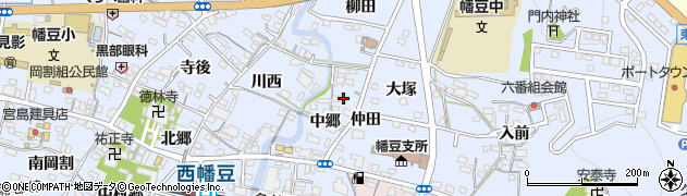 愛知県西尾市西幡豆町中郷27周辺の地図