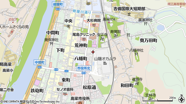 〒716-0009 岡山県高梁市間之町の地図