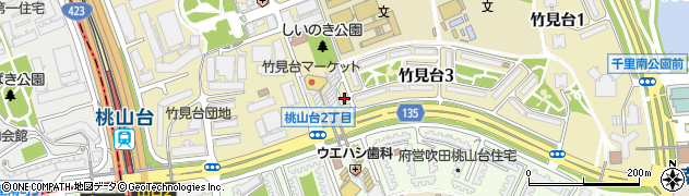 朝日新聞　サービスアンカー千里桃山台周辺の地図