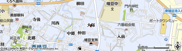 愛知県西尾市西幡豆町（大塚）周辺の地図