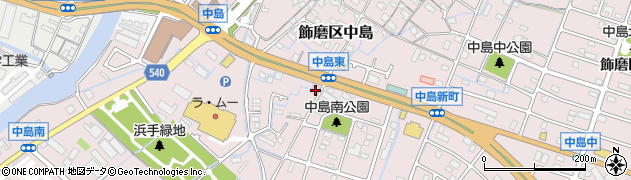 兵庫県姫路市飾磨区中島602周辺の地図