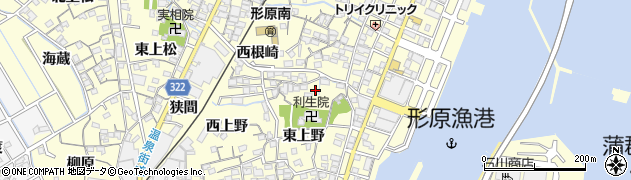 愛知県蒲郡市形原町東上野14周辺の地図