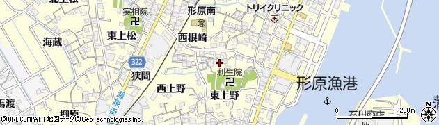 愛知県蒲郡市形原町東上野16周辺の地図
