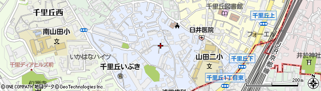 大阪府吹田市千里丘下周辺の地図