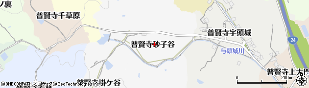 京都府京田辺市普賢寺砂子谷周辺の地図