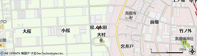 愛知県豊橋市大村町（松ノ木田）周辺の地図