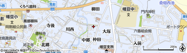 愛知県西尾市西幡豆町中郷38周辺の地図