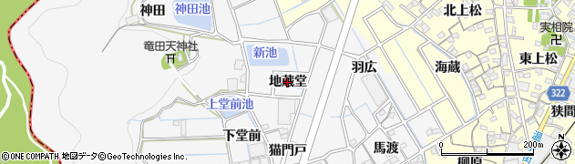 愛知県蒲郡市西浦町（地蔵堂）周辺の地図