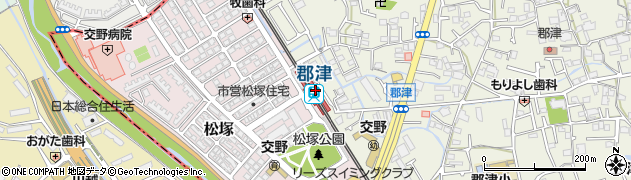 大阪府交野市周辺の地図