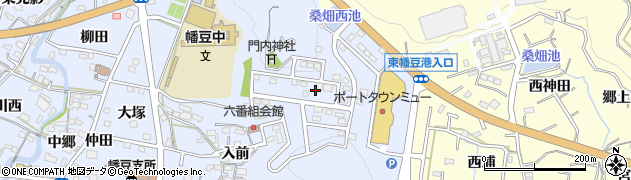 愛知県西尾市西幡豆町（中央台）周辺の地図