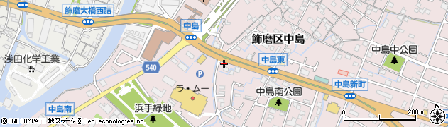 兵庫県姫路市飾磨区中島633周辺の地図
