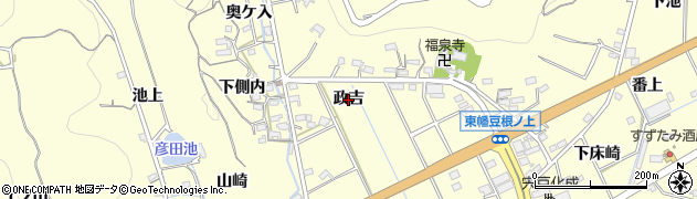 愛知県西尾市東幡豆町（政吉）周辺の地図