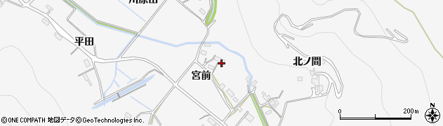 愛知県豊橋市嵩山町（宮前）周辺の地図