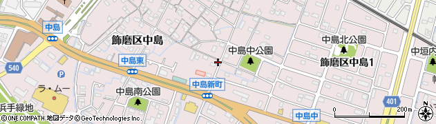 兵庫県姫路市飾磨区中島811周辺の地図