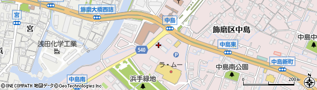 兵庫県姫路市飾磨区中島1181周辺の地図