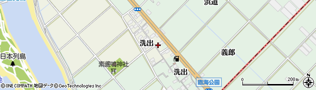 愛知県豊川市御津町新田洗出21周辺の地図
