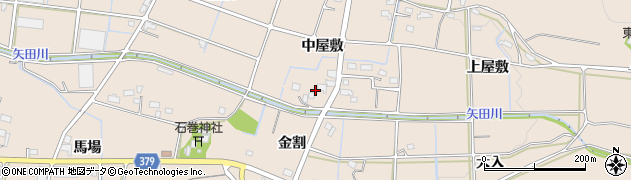 愛知県豊橋市石巻町（中屋敷）周辺の地図