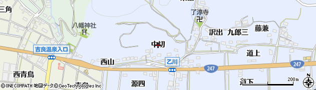 愛知県西尾市吉良町乙川（中切）周辺の地図