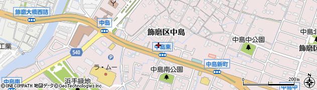 兵庫県姫路市飾磨区中島608周辺の地図
