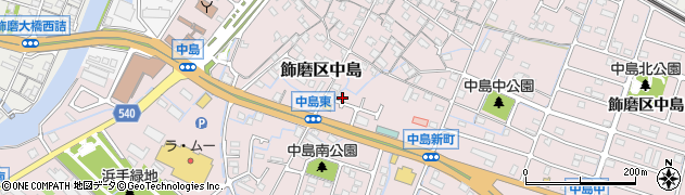 兵庫県姫路市飾磨区中島754周辺の地図
