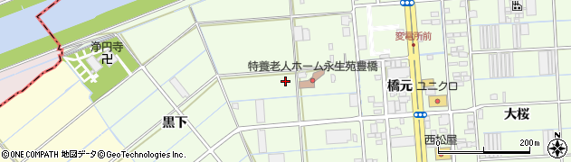 愛知県豊橋市大村町（花次）周辺の地図