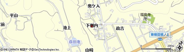 愛知県西尾市東幡豆町下側内周辺の地図