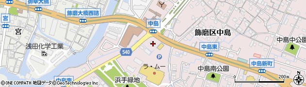 兵庫県姫路市飾磨区中島1185周辺の地図