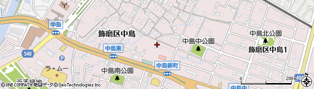 兵庫県姫路市飾磨区中島801周辺の地図